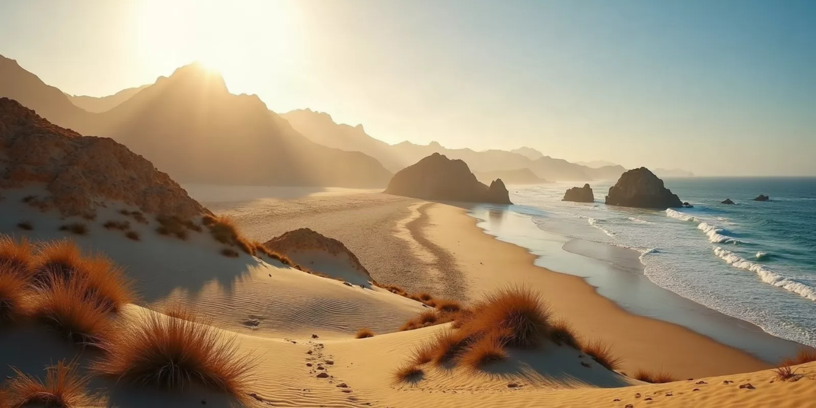 Desert landscape and beach in Cabo San Lucas, Mexico, home to local wildlife