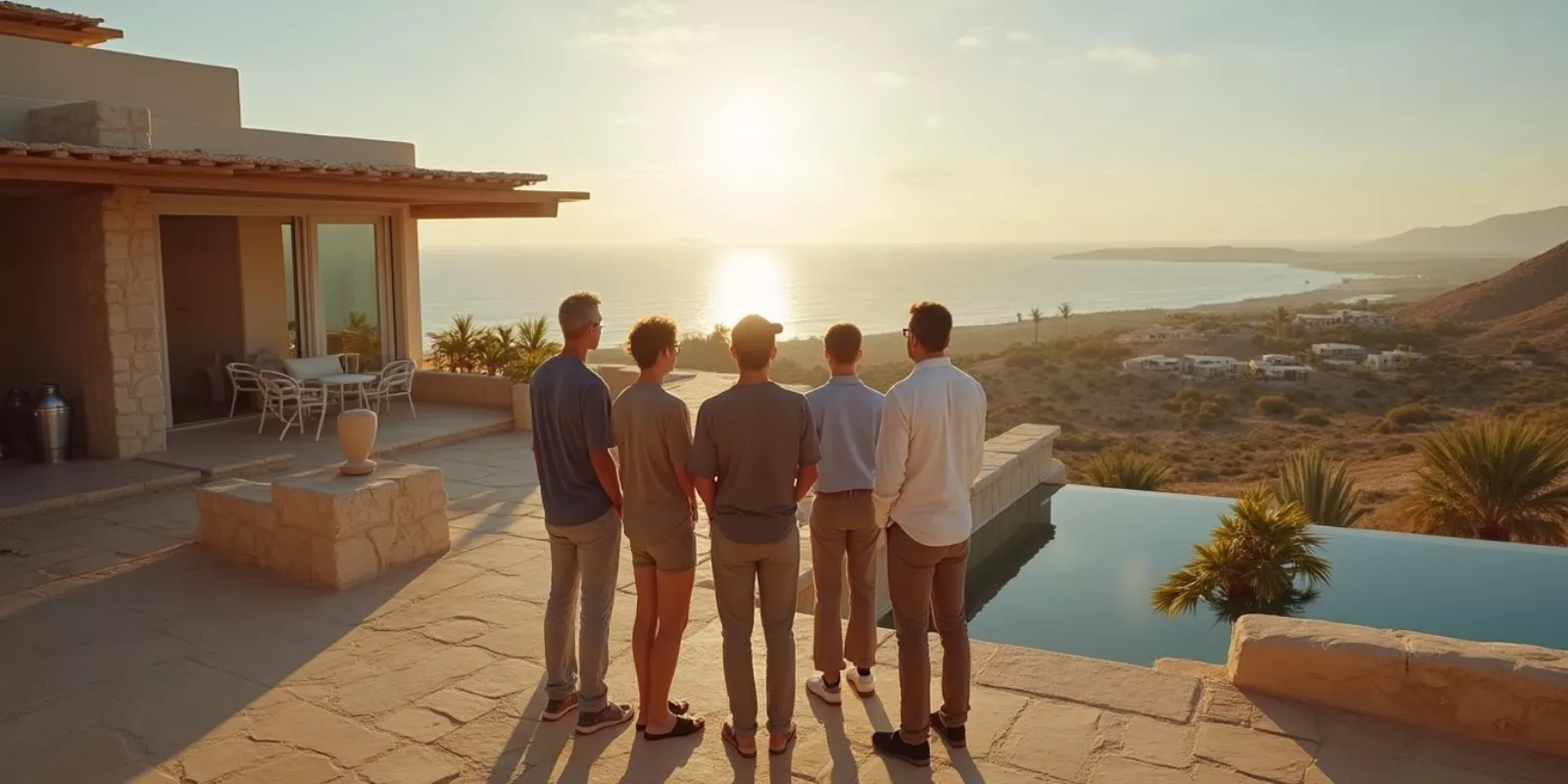 U.S. buyers reviewing a pre-construction luxury home project in a Los Cabos golf community