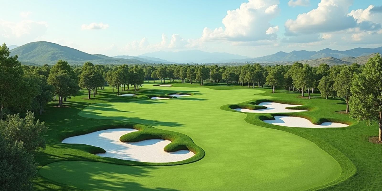 Golf course overlooking the Sea of Cortez in La Paz Baja California Sur Mexico
