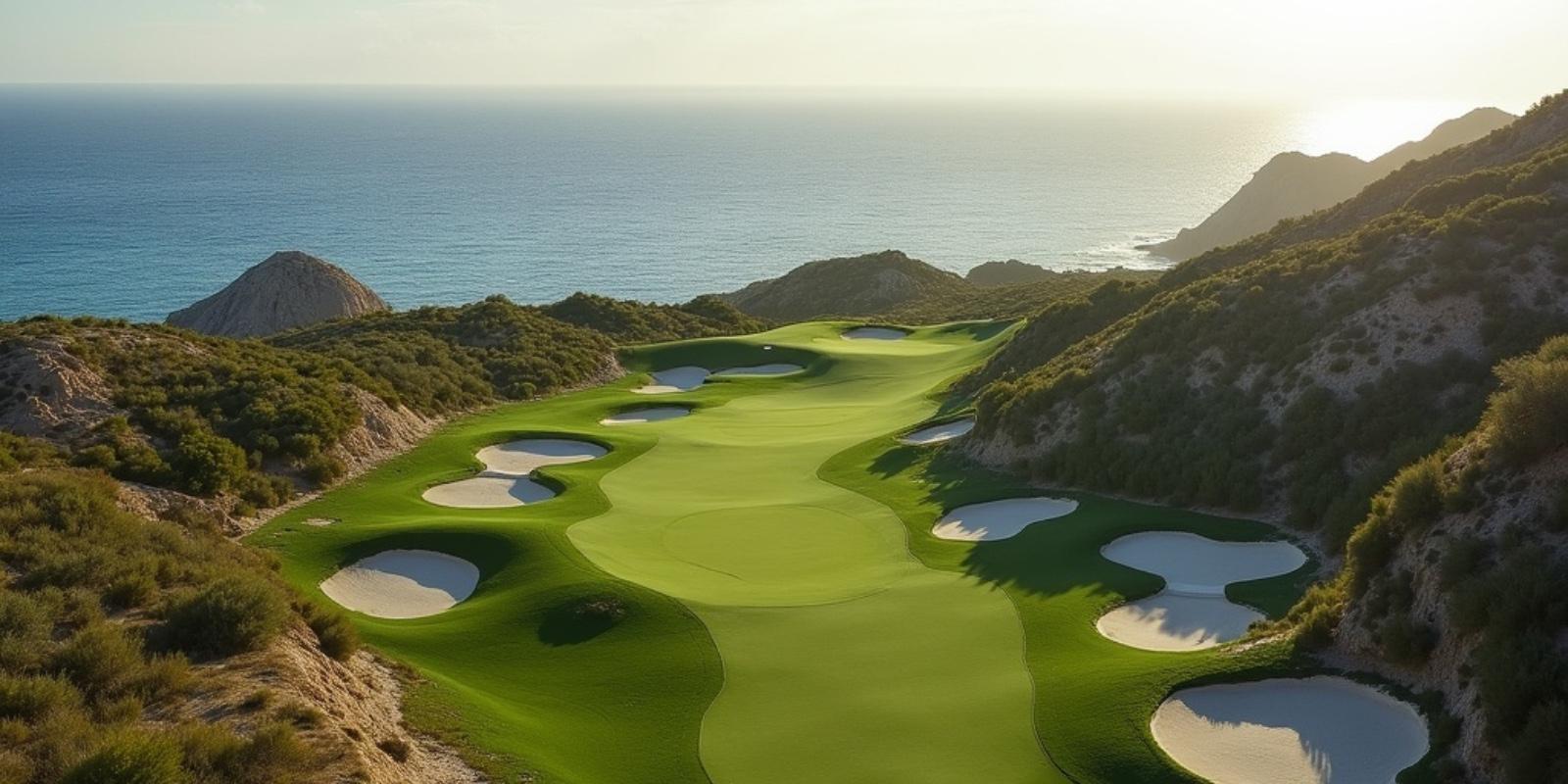 El Cardonal Tiger Woods golf course at Diamante Cabo San Lucas overlooking the Pacific coast in Los Cabos Mexico